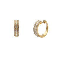 Yellow Diamond Channel Setting Round Earrings (14K) Popular Jewelry Njujork