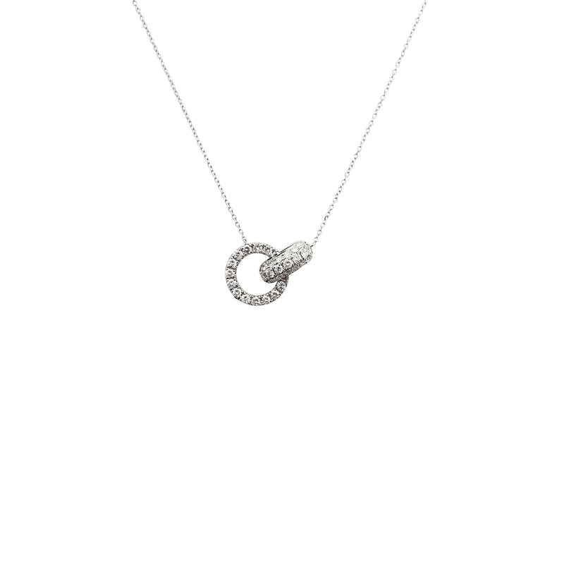 Diamond Circle Clip Necklace (18K)
