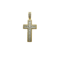 Wisiorek z wklęsłym krzyżem w kształcie diamentowej gromady (14K) Popular Jewelry I Love New York