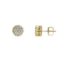 עגילי עגילים צמודים עגולים עם אשכול יהלום (14K) Popular Jewelry ניו יורק