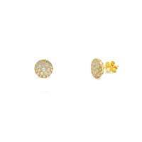 Boucles d'oreilles rondes en grappe de diamants (10K) Popular Jewelry New York