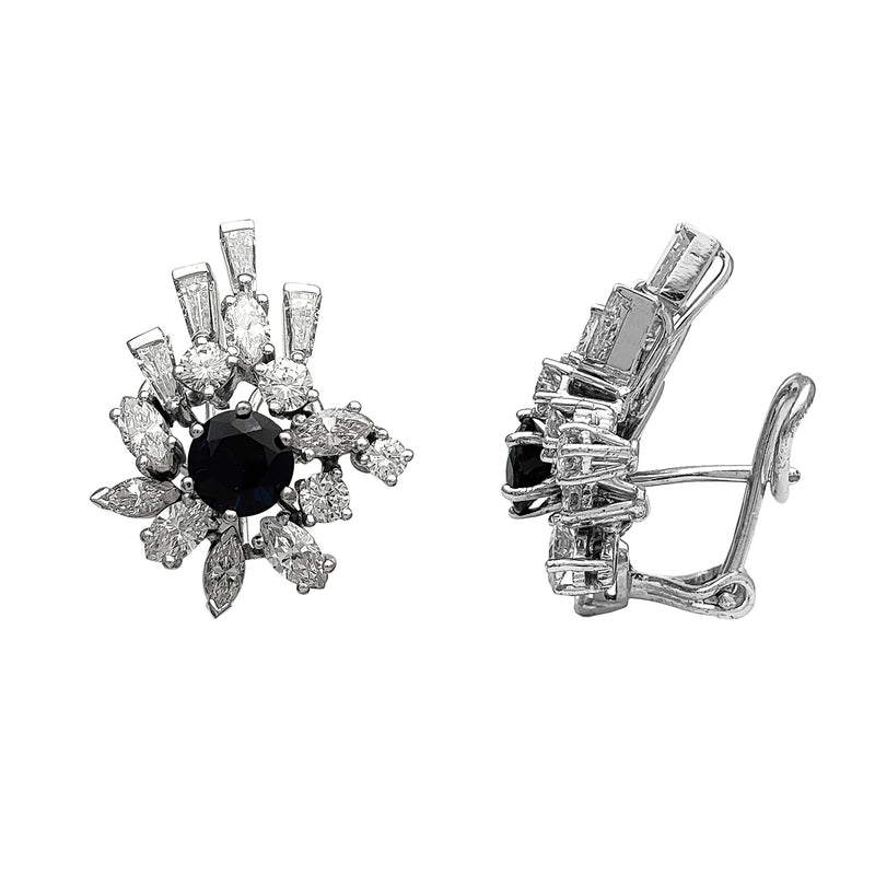 Diamond Cocktail Baguettes & Marquise Stud Earirngs (18K) Popular Jewelry New York