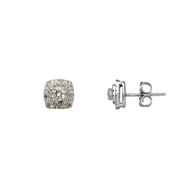 Diamond Cocktail Radiant Shape Stud Earrings (14K) Popular Jewelry New York