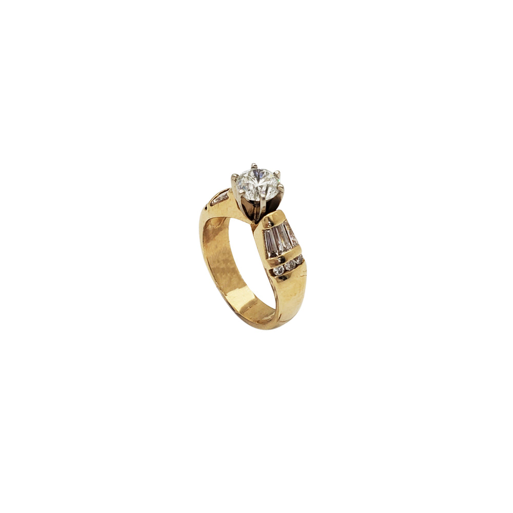 Diamond Cup Engagement Ring (14K)