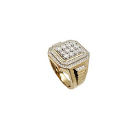 Diamond Cupped Octagon Men Ring (14K)