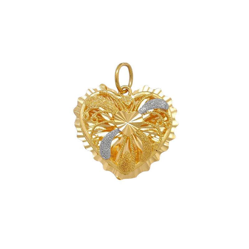 Diamond Cuts Heart Shape Pendant (24K) Popular Jewelry New York