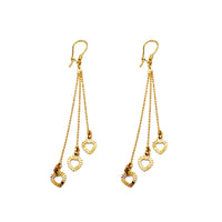 Diamond Cuts Hearts & Ball Drop Earrings (14K) Popular Jewelry New York