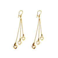 鑽石切工心形和球形吊式耳環（14K） Popular Jewelry 紐約