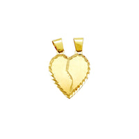 ඩයමන්ඩ් කට්ස් මැට්-ෆිනිෂ් හෘද පෙන්ඩන්ට් (14 කේ) Popular Jewelry නිව් යෝර්ක්