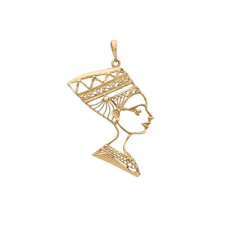 Diamond Cuts Outlined Nefertiti Pendant (14K) Popular Jewelry New York