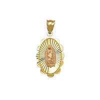 Diamond Cuts Oval Virgin Mary Pendant (14K) Popular Jewelry New York