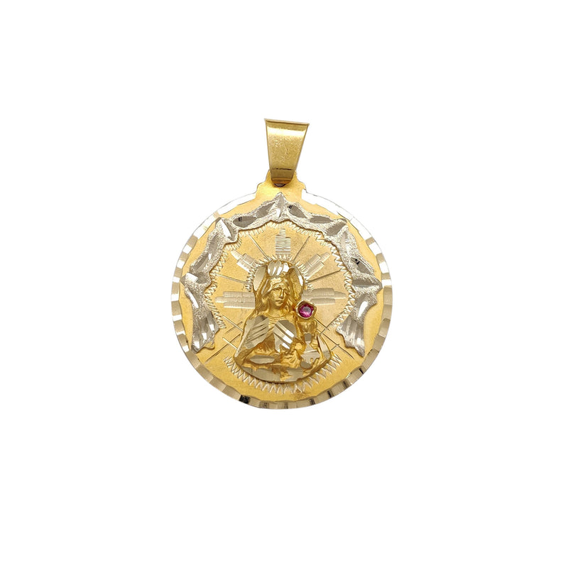 Two-Tone Diamond-Cut Saint Barbara Medallion Pendant (14K)