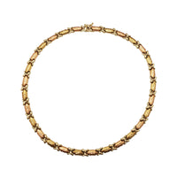 Diamantezko mozketak "X" eta barrako lepokoa (14K) Popular Jewelry NY