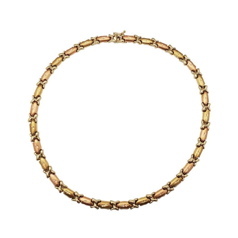 Diamond Cuts "X" & Bar Fancy Necklace (14K) Popular Jewelry New York