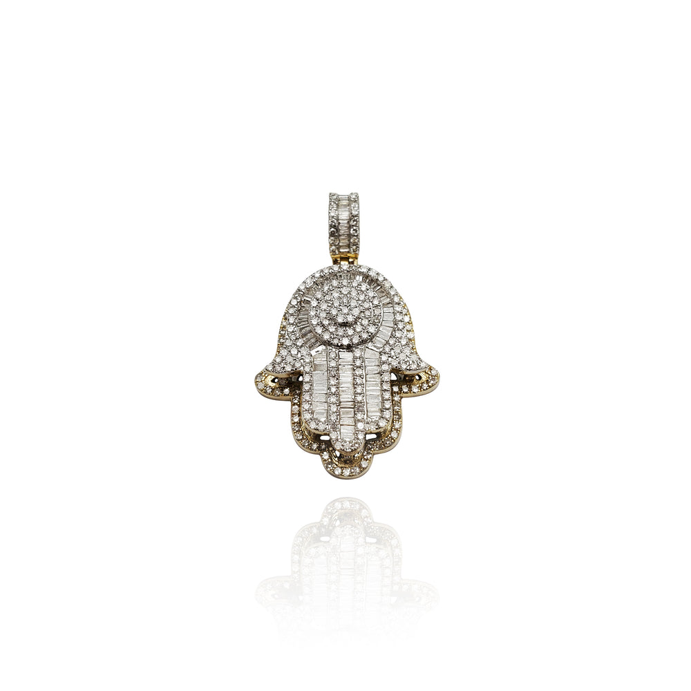 Diamond Hamsa Pendant (14K)