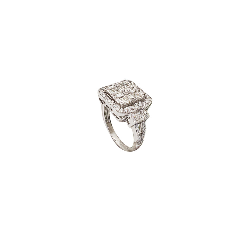 Diamond Flat Stage Engagement Ring (14K)