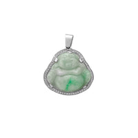 Diamond Frame Laughing Buddha Jade Pendant (14K) Popular Jewelry ニューヨーク