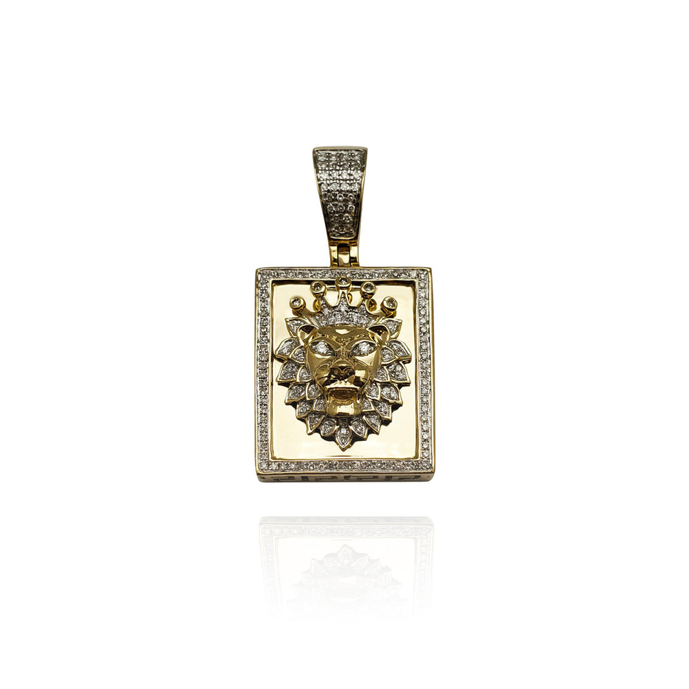 Diamond Framed Lion King Pendant (14K)