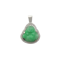 Diamond Halo Buddha Jade Colgante (14K) Popular Jewelry NY