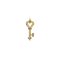 Dzeltena zelta dimanta sirds atslēgas kulons (14K) Popular Jewelry NY