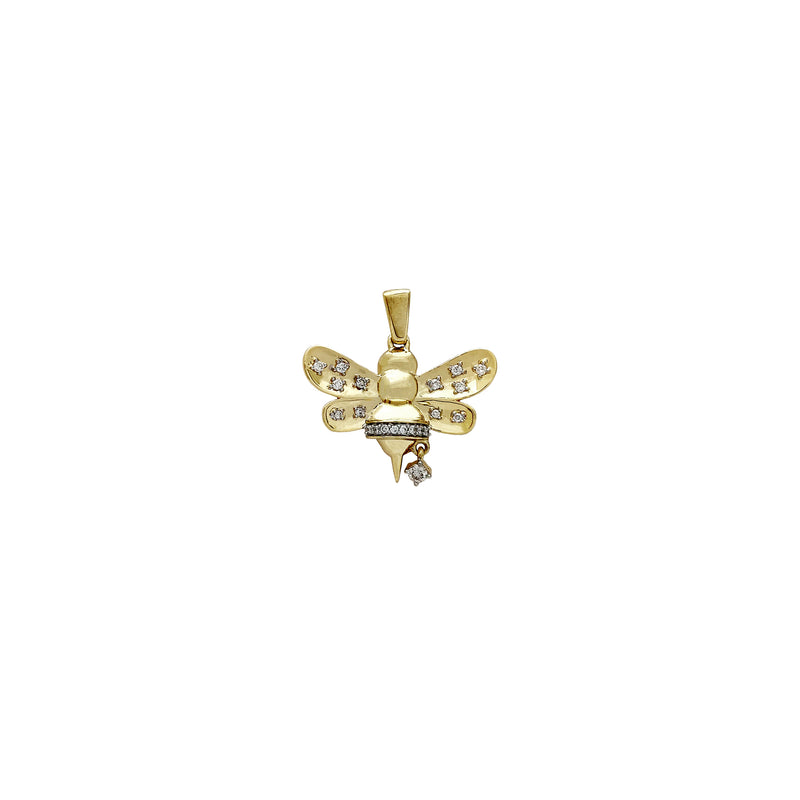 Yellow Gold Diamond Honey Bee Pendant (14K) Popular Jewelry New York