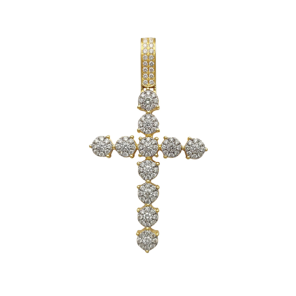 Diamond Iced-Out Budded Cross Pendant (14K) Popular Jewelry New York