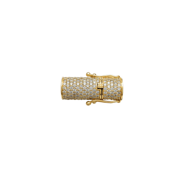 Diamond Iced-Out Cylinder Clasp-Lock (14K)