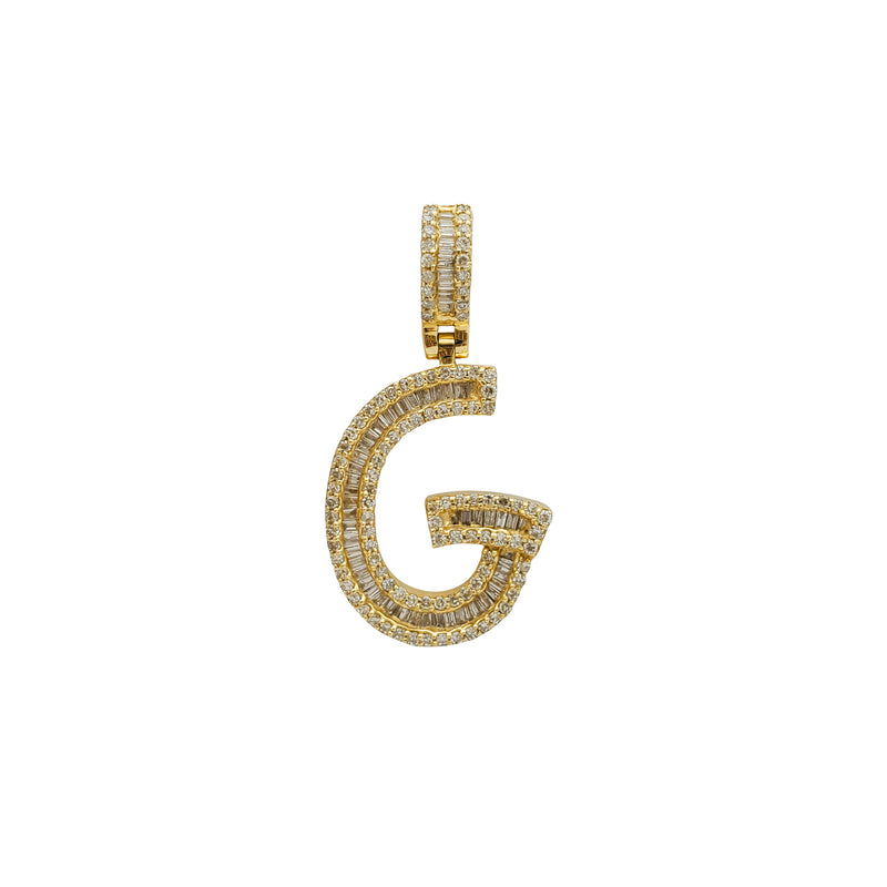 Diamond Initial Letter "G" Pendant (14K) Popular Jewelry New York
