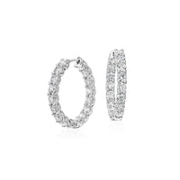 Zirconia Inside-Out Hoop Earrings (10K)