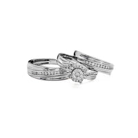 Diamond Invisible Setting Pave 3 Piece Set Rings (14K) Popular Jewelry New York