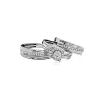 Нејзини дијамантски невидливи поставки прстени за парчиња 3 парчиња (14K) Popular Jewelry Њујорк