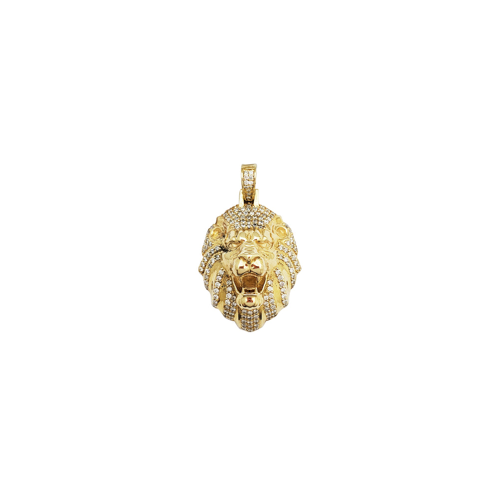 Diamond Lion Head Pendant (14K)