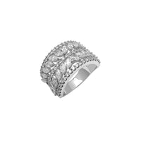 Deimantinis markizės ir apvalus moteriškas žiedas (14K) Popular Jewelry NY