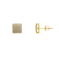 Diamond Micro Pave Square Stud Earrings (14K) Popular Jewelry New York