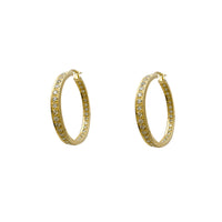 Diamond Milgrain Inner & Outer Hoops Earrings (14K) Popular Jewelry New York