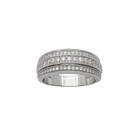 Deimantinis „Milgrain“ tekstūruotas sienos vestuvinis žiedas (14K) Popular Jewelry NY