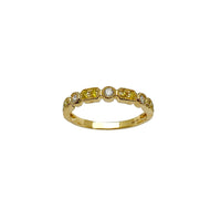 Diamond Milgrained Yellow & White Diamond Ring (14K) Popular Jewelry nova York