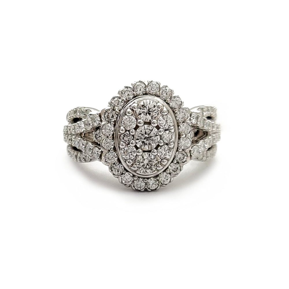 Diamond Pave Cocktail Oval Ring (14K) Popular Jewelry New York