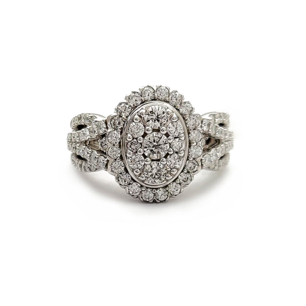 Diamond Pave Cocktail Oval Ring (14K) Popular Jewelry New York