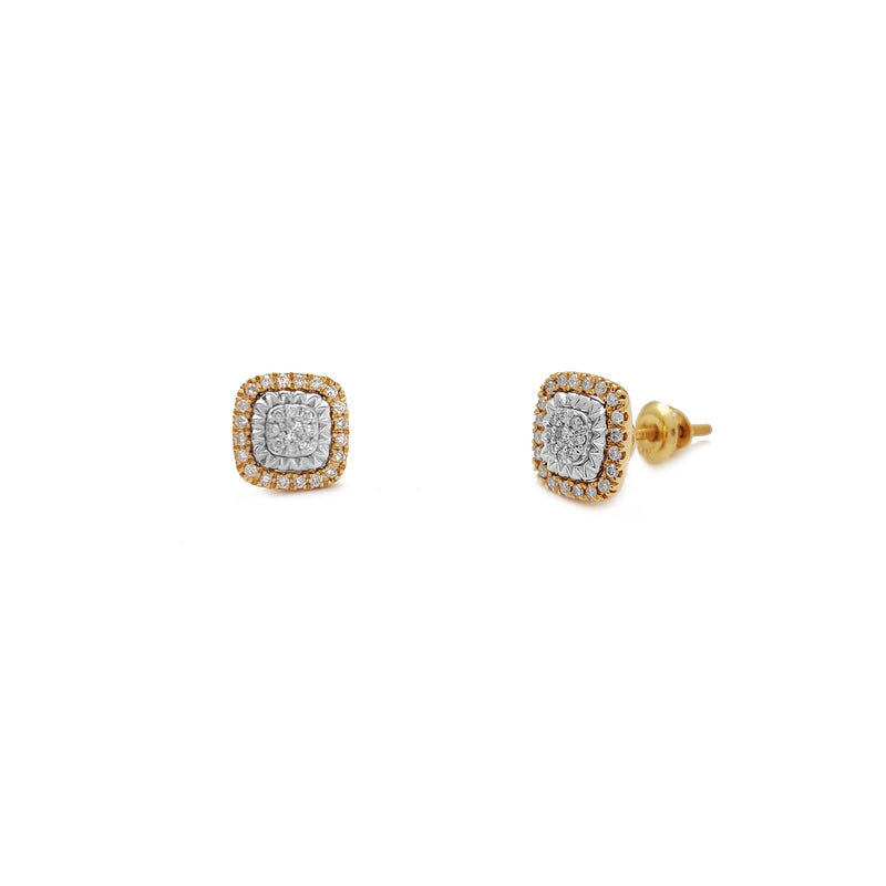 Diamond Pave Cushion Stud Earrings (14K) Popular Jewelry New York