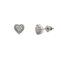 Diamond Pave Heart Stud Earrings (14K) Popular Jewelry New York