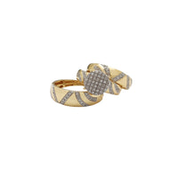 3-delni obročki z obročem Diamond Pave (14K)  Popular Jewelry NY