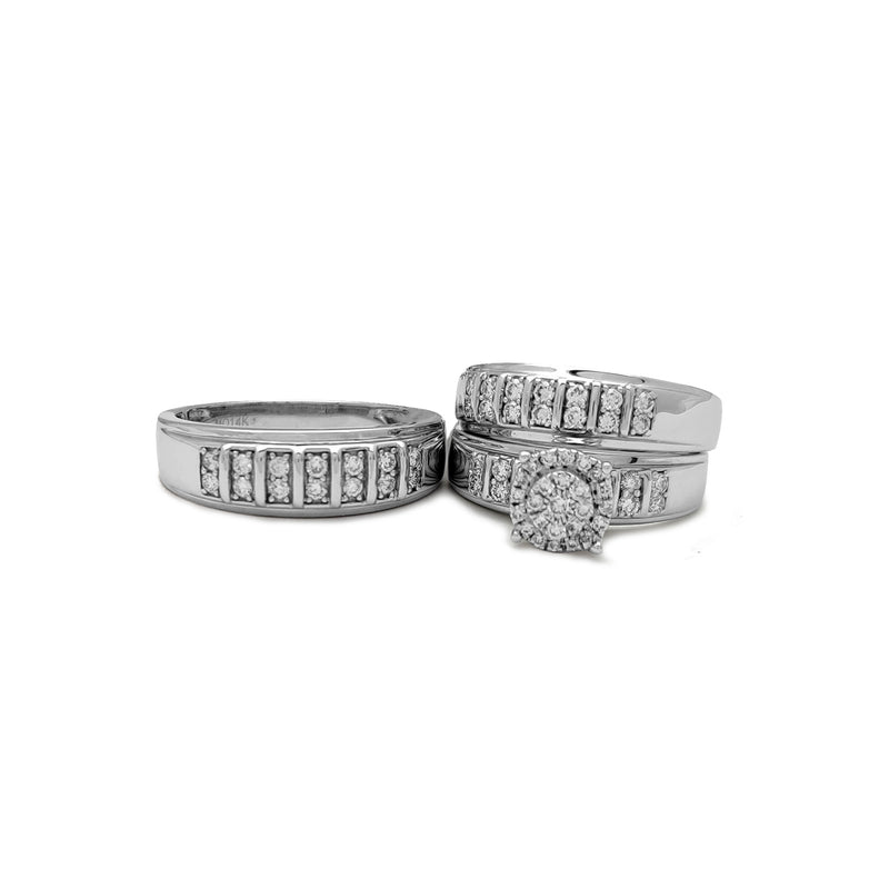 Diamond Pave Setting Stack 3-Piece-Set Rings (14K) Popular Jewelry New York
