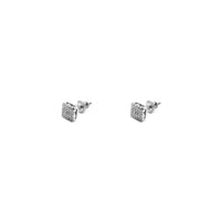 Diamond Pave Square Stud Earrings (14K) Popular Jewelry New York