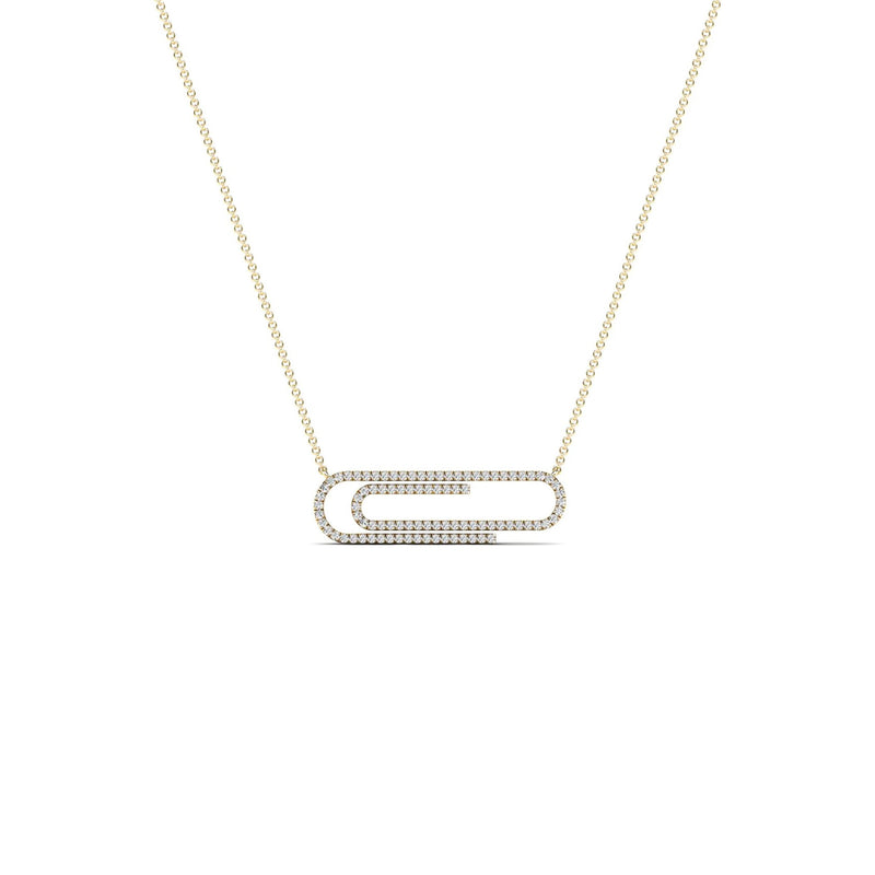 Diamond Paper Clip Necklace (14K)