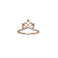 Кольцо принцессы с бриллиантом и короной из розового золота (14 карат) Popular Jewelry New York