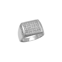 Dijamantni pravokutni pečatni prsten (14K) Popular Jewelry New York
