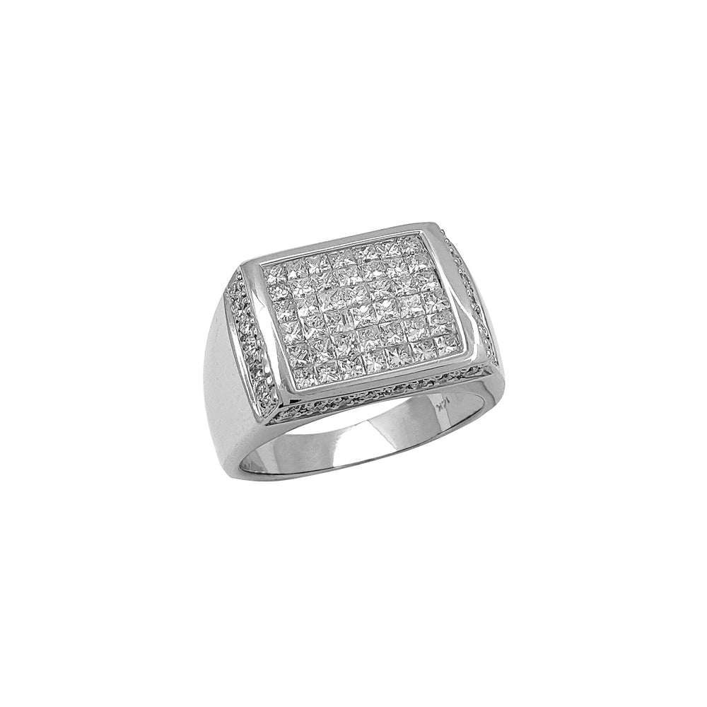Diamond Rectangle Signet Ring (14K) Popular Jewelry New York