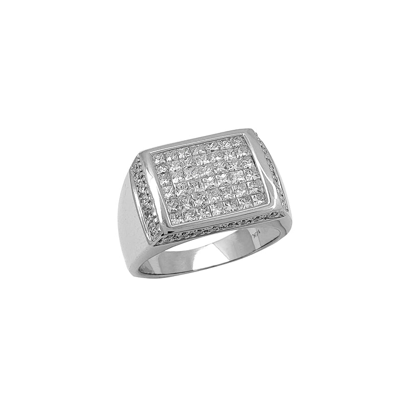 Diamond Rectangle Signet Ring (14K) Popular Jewelry New York