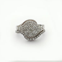 Diamond Spiral-Eye Engagement & Wedding Ring Set(14K)